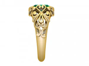 emerald filigree ring 2 3D Print Model