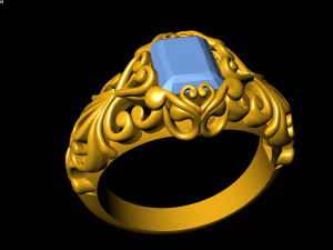 emerald filigree ring 2 3D Print Model