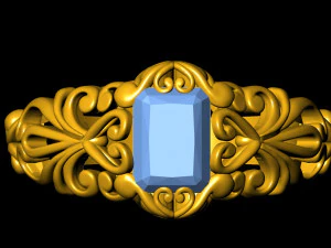 emerald filigree ring 2 3D Print Model