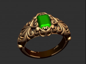 emerald filigree ring Modelo de impresión 3D