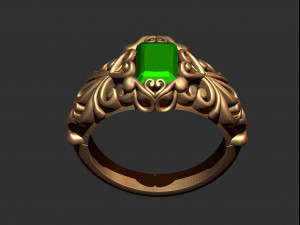 emerald filigree ring Modelo de impresión 3D