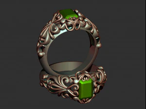 emerald filigree ring 3D Print Model