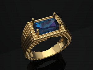 emerald ring with stripes 3D Принт Модель