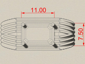 emerald ring with stripes 3D Принт Модель