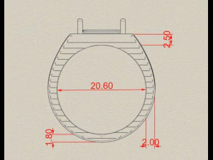 emerald ring with stripes 3D Print Model
