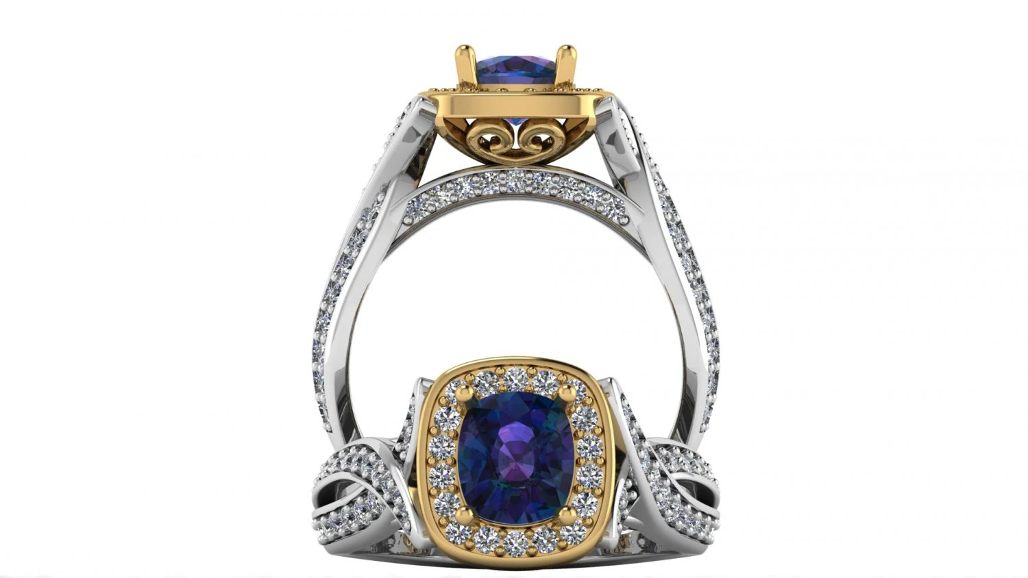 engagement ring 001 3D Print Model .c4d .max .obj .3ds .fbx .stl .blend 