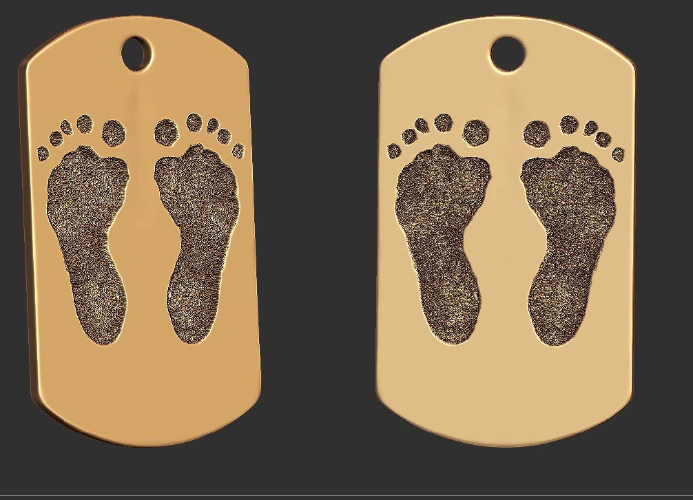footprint pendant tag 3D Print Model .c4d .max .obj .3ds .fbx .stl .blend 