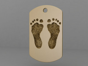 footprint pendant tag 3D Baskı Modeli