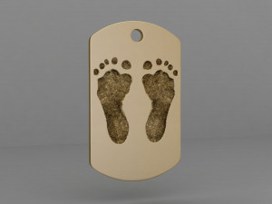 footprint pendant tag 3D Baskı Modeli