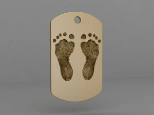 footprint pendant tag 3D Print Model