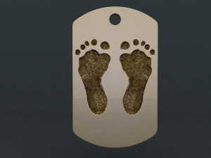 footprint pendant tag 3D Baskı Modeli