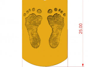 footprint pendant tag 3D Print Model