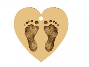 heart pendant with footprint 3D Print Model