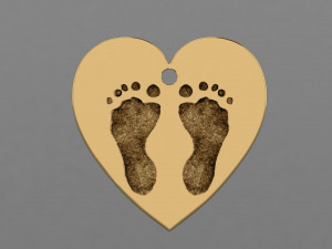 heart pendant with footprint 3D 프린트 모델