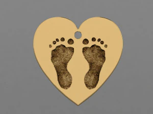 heart pendant with footprint 3D Print Model
