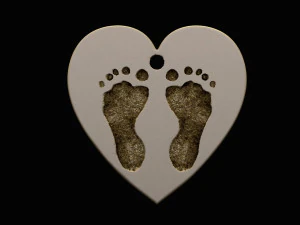 heart pendant with footprint 3D Print Model