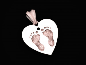 heart pendant with footprint 3D 프린트 모델