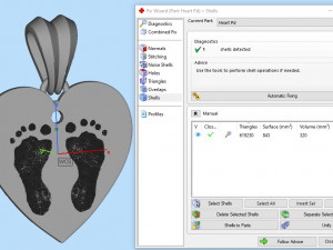 heart pendant with footprint 3D 프린트 모델