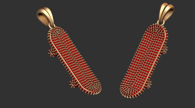 skateboard pendant 3D Print Model .c4d .max .obj .3ds .fbx .stl .blend 