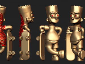 Bart-Cartoon-Anhänger 3D Druckmodell