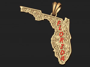 フロリダハンマーテクスチャペンダント 3Dプリントモデル