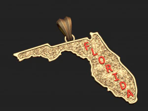 florida hammer texture pendant 3D Print Model