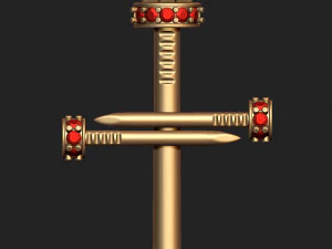 क्रॉस नेल डायमंड पेंडेंट 3D प्रिंट मॉडल