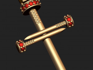 cross nail diamond pendant 3D 프린트 모델