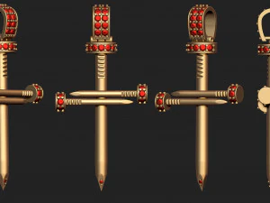 cross nail diamond pendant 3D Print Model