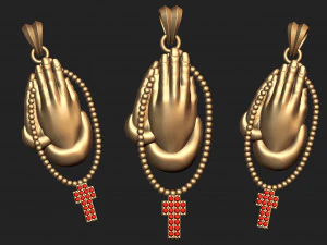 praying hand pendant 3D Print Model