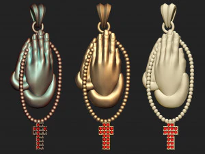 praying hand pendant 3D Print Model