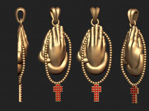 praying hand pendant 3D Print Model