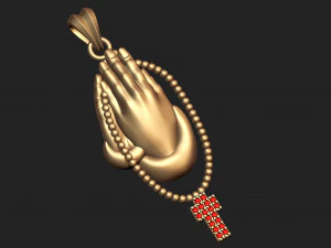 praying hand pendant 3D Print Model
