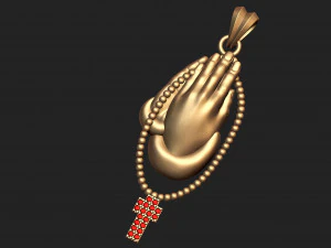 praying hand pendant 3D Print Model