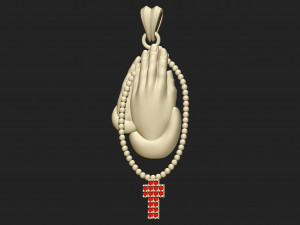 praying hand pendant Modelo de impresión 3D