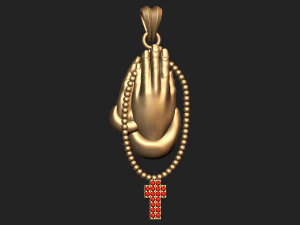 praying hand pendant 3D Print Model