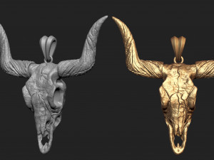 longhorn skull pendant 3D 打印模型