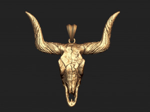 longhorn skull pendant 3Dプリントモデル