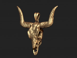 longhorn skull pendant 3Dプリントモデル