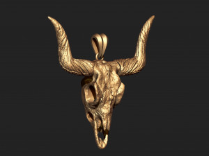 longhorn skull pendant 3Dプリントモデル