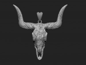 longhorn skull pendant 3Dプリントモデル