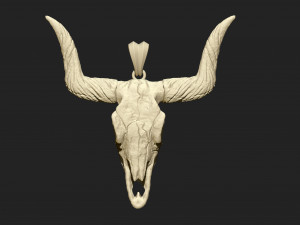 longhorn skull pendant 3Dプリントモデル