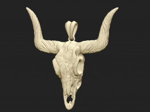 longhorn skull pendant 3Dプリントモデル