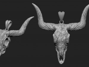 longhorn skull pendant 3Dプリントモデル