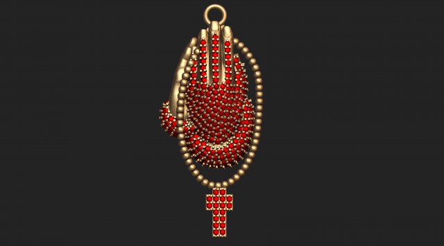 diamond praying hand pendant 3D Принт Модель .c4d .max .obj .3ds .fbx .stl .blend 