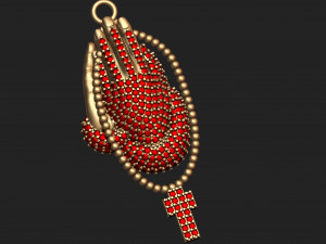 diamond praying hand pendant 3D Принт Модель