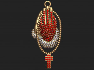 diamond praying hand pendant 3D Принт Модель