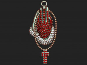 diamond praying hand pendant 3D Принт Модель