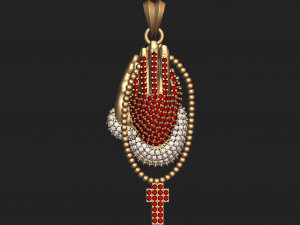 diamond praying hand pendant 3D Принт Модель