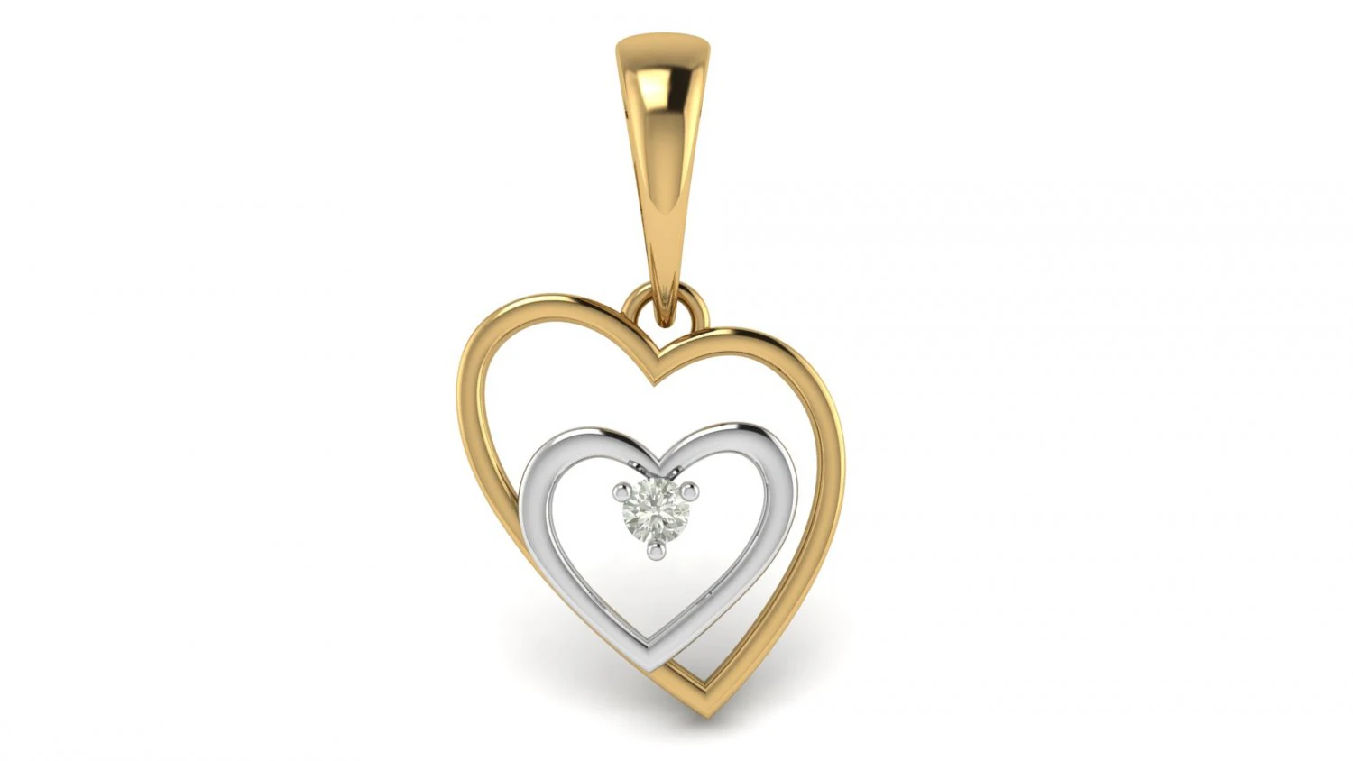double heart shape pendant 3D Print Model .c4d .max .obj .3ds .fbx .stl .blend 